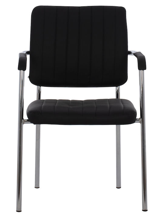Visitor Chair with Arms Μαύρη 56.5x59x85cm