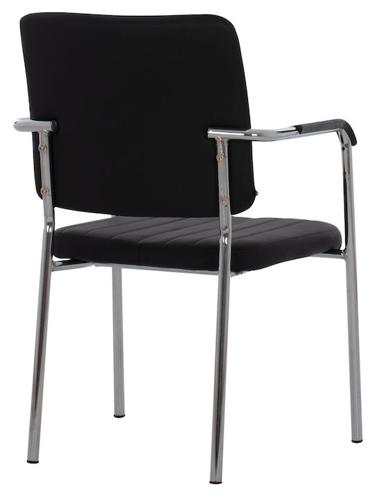Visitor Chair with Arms Μαύρη 56.5x59x85cm
