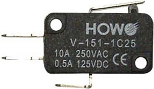 Διακόπτης Micro Switch Μικροδιακόπτης με Λαμάκι Κοντό V-151-1C-25 C&H 1τμχ