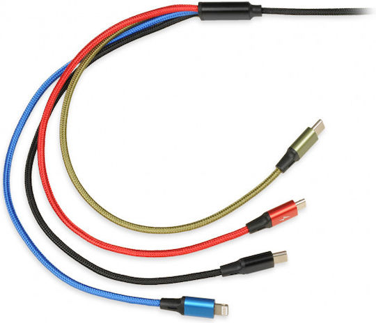 iBox Regular USB to micro USB 1.2m 2A Cable Multicolour (IKUM4W1CLR)