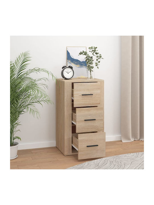 Drawers Storage Wooden with 3 Drawers L40xW33xH70cm