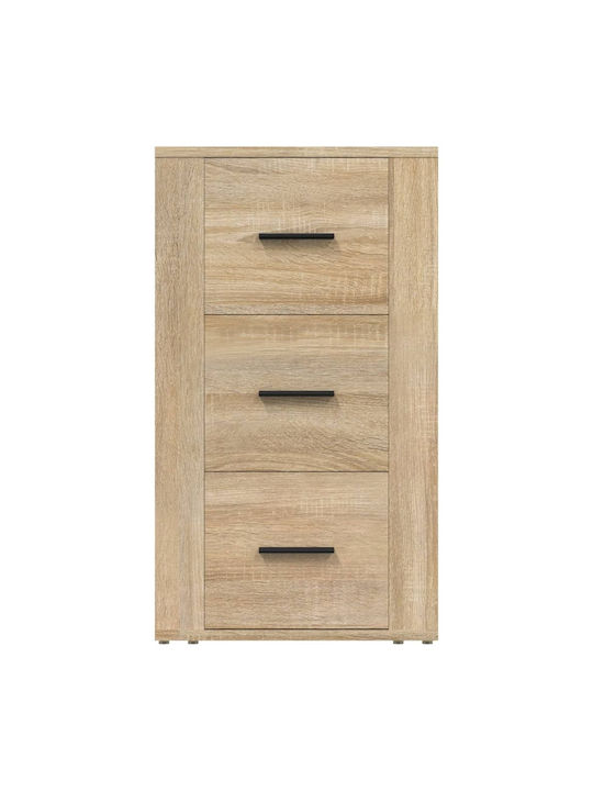 Drawers Storage Wooden with 3 Drawers L40xW33xH70cm