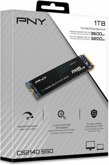 PNY SSD 1TB τύπου M.2 με σύνδεση PCI Express 4.0 M280CS2140-1TB-RB