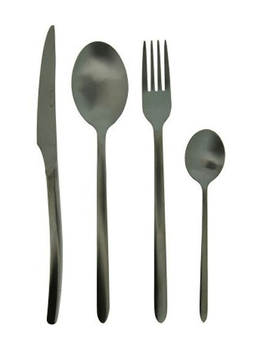 Dinox 60-Piece Stainless Steel 18/10 Black Matte Cutlery Set Cuba