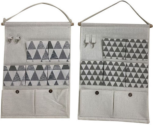 Fabric Hanging Storage Case for Underwear in Gray Color 35x49cm 1pcs