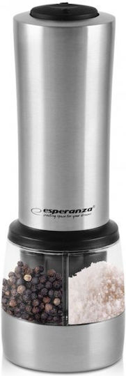 Esperanza Cayenne Set Electric Râșnițe Condimente 2 în 1 Inox în Culoare Argintiu 21cm 1buc
