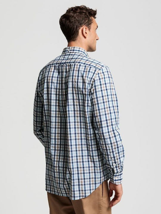 Gant Men's Shirt Long Sleeve Cotton Checked Multicolour