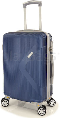 Playbags PS828 Cabin Travel Suitcase Hard Blue with 4 Wheels Height 52cm.