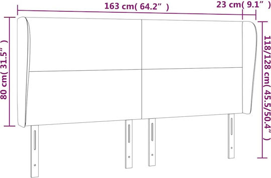 vidaXL Stoff-Kopfstütze für Betten Rosa 163x118cm