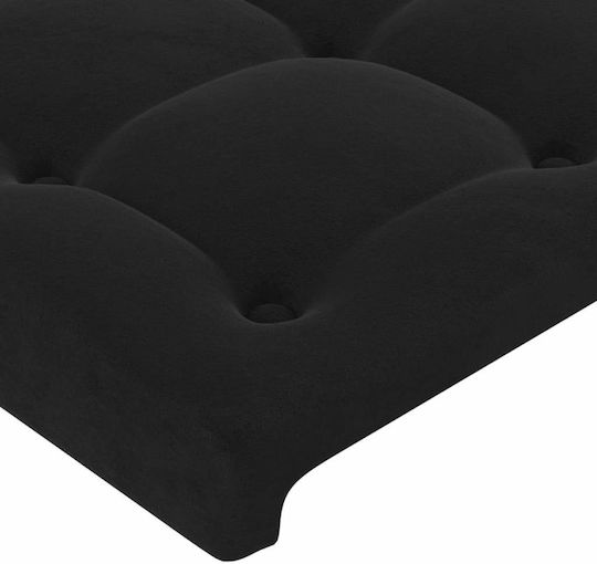 vidaXL Fabric Bed Headboard Black 163x88cm