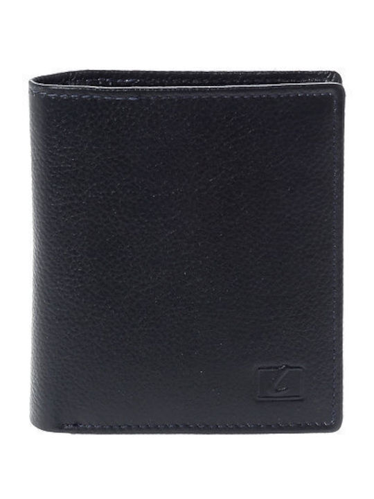 Leather Men's Wallet With RFID Blue