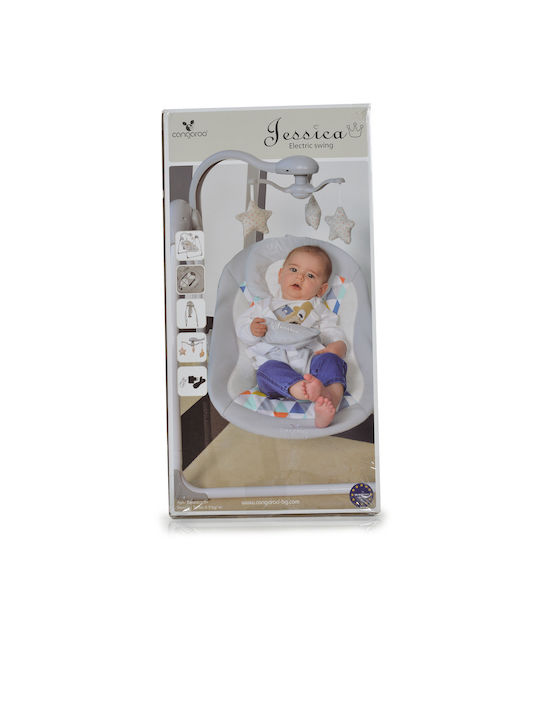Cangaroo Electric Baby Relax Swing Jessica with Music and Vibration Beige for Child up to 9kg