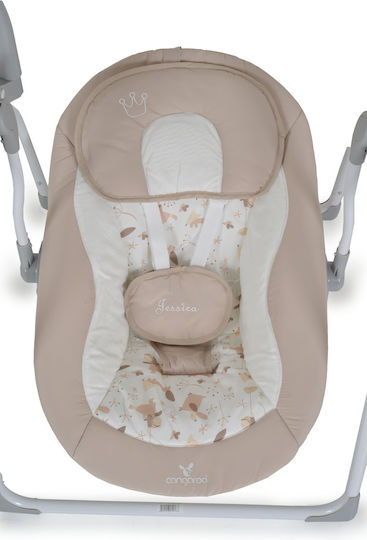 Cangaroo Elektrisch Baby Relax Schaukel Jessica mit Musik und Vibration Beige für Kind bis 9kg