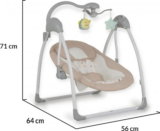 Cangaroo Elektrisch Baby Relax Schaukel Jessica mit Musik und Vibration Beige für Kind bis 9kg