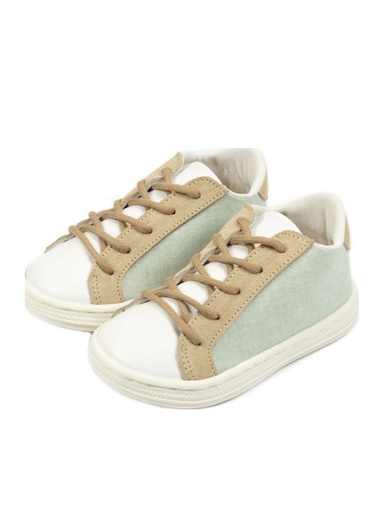 Babywalker Christening Leather Sneakers Mint White Beige