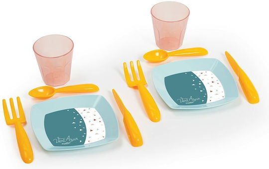 Kinder Tischset mit Stühlen aus Plastik Blau Ecoiffier