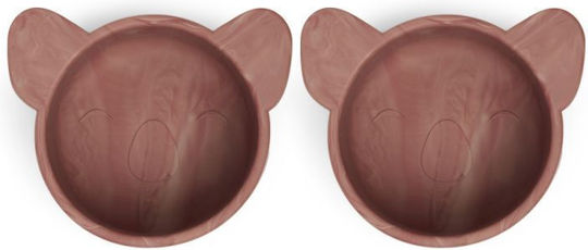 Nuuroo Baby Food Bowl Rosa Silicone Red 2 Pieces