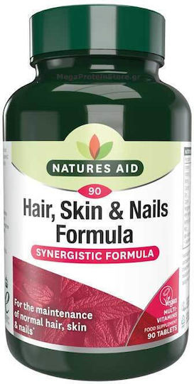 Natures Aid Hair Skin and Nails Formula Ειδικό Συμπλήρωμα Διατροφής 90 ταμπλέτες
