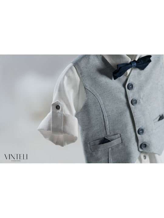 Vinte li Baptism Suit Blue 5 Pieces