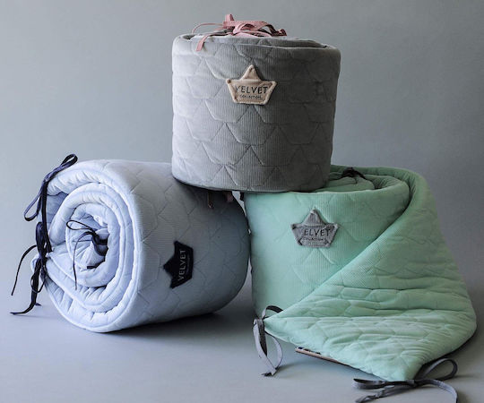 La Millou Velvet Crib Bumpers Classic Inside Gray 25x210cm 103.00713