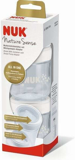 Nuk Nature Sense All-in-One Бутилки И Чаши За Съхранение На Кърма 150ml 2 Бройки