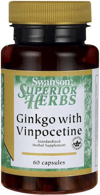 Swanson Ginkgo with Vinpocetine Standardized 60 κάψουλες