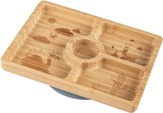 Citron Feeding Set made of Bamboo with Non-Slip Base Yellow 2pcs for 4+ months