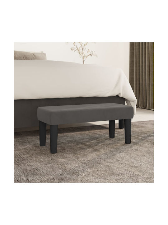 Stool Bench Stool Upholstered with Velvet Dark Grey 70x30x30cm