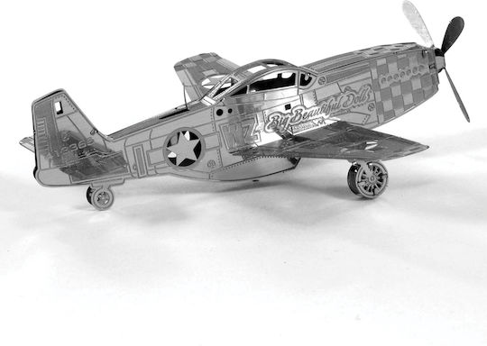 Metal Earth Mustang P-51 Modele statice Figurină de Modelism Avion 9.5x9x3cm.