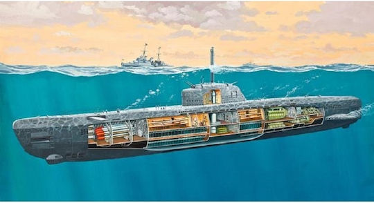Revell U-Boat XXI Type w. Interieur Modeling Figure Submarine Gray 163 Pieces in Scale 1:144 53.1cm.
