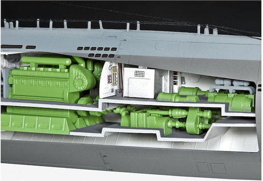 Revell U-Boat XXI Type w. Interieur Modeling Figure Submarine Gray 163 Pieces in Scale 1:144 53.1cm.