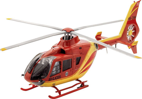Revell Complete Plane Model EC 135 Air-Glaciers Modeling Figure Helicopter 75 Pieces in Scale 1:72 with Glue and Paints 14.3x14cm.