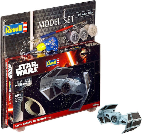 Revell Star Wars: Darth Vader's TIE Fighter Фигура за Моделизъм Космически кораб 21 Части в Мащаб 1:121 7.1x8.1см. 63602