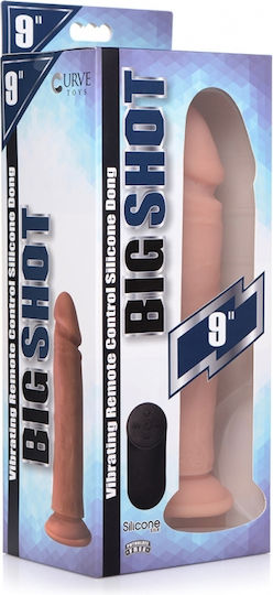 Curve Toys Vibrating Remote Control Silicone Dildo Realistic Vibrator with Remote Control 23cm Flesh