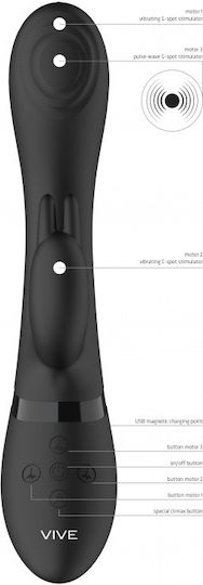 Vive Cato Δονητής Rabbit 24.2cm Black