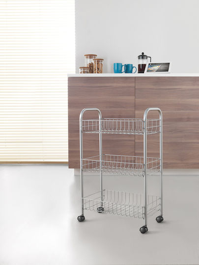 Metaltex Lugano Кухненско Тролей Металик 3 Позиции Сребрист 41x26x64см