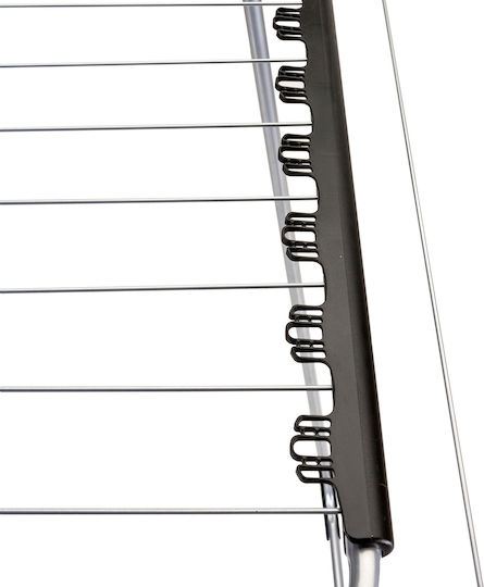 Metaltex Hydra Folding Floor Clothes Drying Rack Metallic with Hanging Length 18m