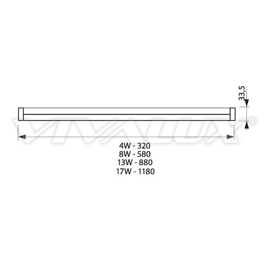 Vivalux Spica Under-Cabinet LED Light 17W Natural White with Switch 118cm