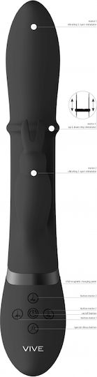 Vive Halo High End Vibrator Vibrator Kaninchen 21cm Black