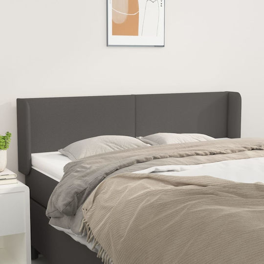 vidaXL Κεφαλάρι Κρεβατιού με Δερματίνη Γκρι 147x88cm