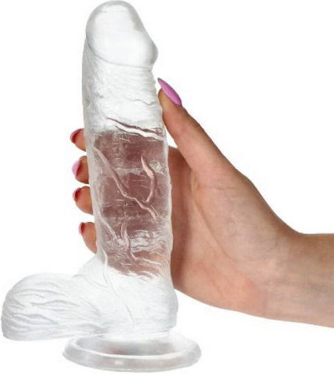 Toyz4lovers Real Rapture Natural Living Jelly Ρεαλιστικό Dildo με Όρχεις και Βεντούζα Clear 19cm