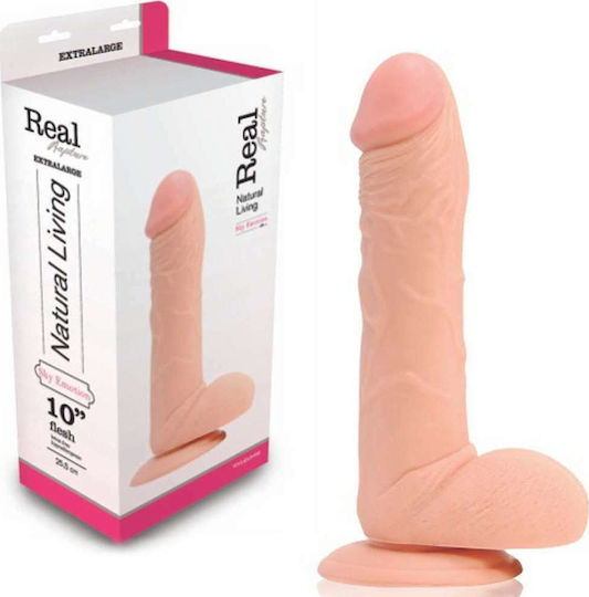 Toyz4lovers Real Rapture Sky Emotion Реалистично дилдо с Топки и Вендуза Бял 25.5см