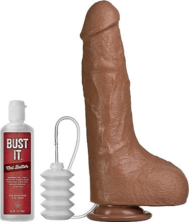 Doc Johnson Bust It Ρεαλιστικό Dildo με Βεντούζα και Δυνατότητα Εκσπερμάτωσης Καφέ 22cm