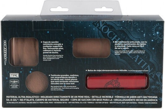 Doc Johnson Noches Latinas Ultraskyn Dildo realist cu Testicule și Ventuză Maro 15cm