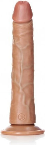 Shots RealRock Slim Realistic Dildo With Suction Cup Ρεαλιστικό Dildo με Βεντούζα Brown 22.5cm