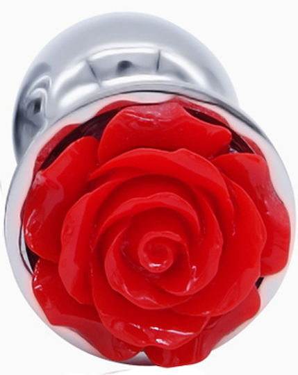 Booty Sparks Rose Πρωκτική Σφήνα Large Silver / Red 10.2cm