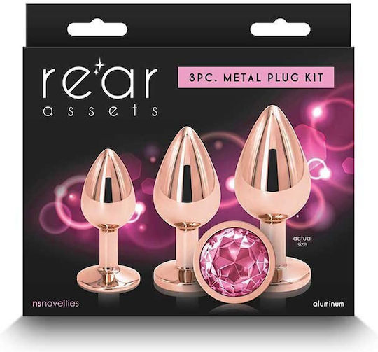 Ns Novelties Rear Assets Anal Trainer Kit Πρωκτική Σφήνα Ροζ 3τμχ