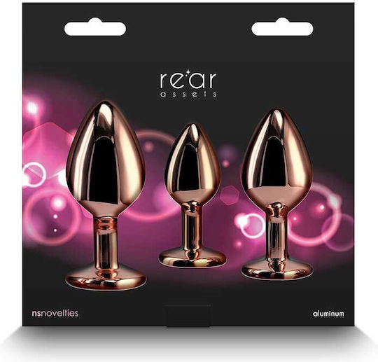 Ns Novelties Rear Assets Anal Trainer Kit Heart Πρωκτική Σφήνα Heart Ροζ 3τμχ