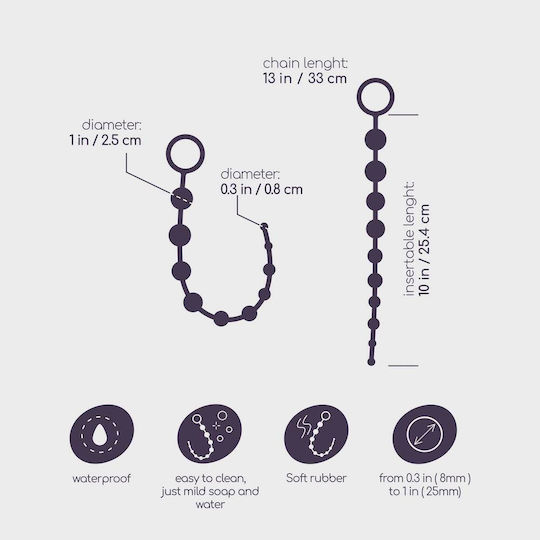 Crushious 10 Bead Anal Chain Πρωκτικές Μπίλιες Μαύρες