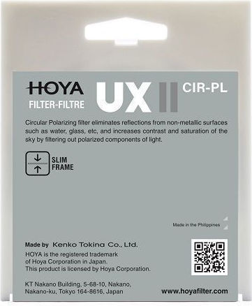 Hoya UX II Филтър CPL с диаметър 62мм за фотоапаратни обективи